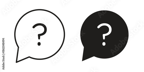 Question icons vector. Line and glyph design with editable stroke