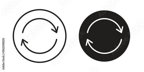 Refresh icons vector. Line and glyph design with editable stroke