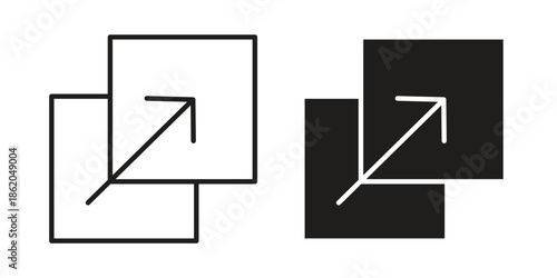 Resize icons vector. Line and glyph design with editable stroke