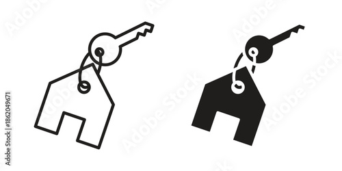 Selling or rent home icons vector. Line and glyph design with editable stroke