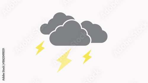 lightning icon animation simple flat