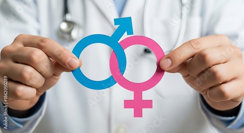 Doctor page page page holding male and female symbols