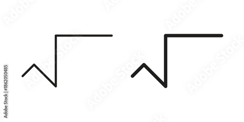 Square root icons vector. Line and glyph design with editable stroke