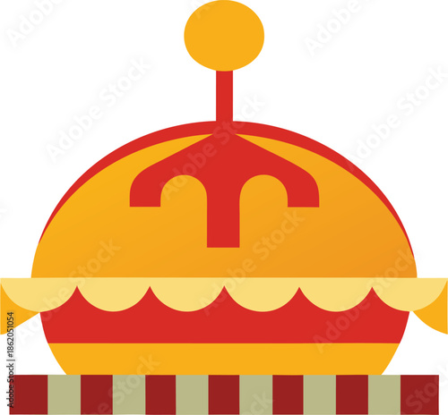 Carnival tent flat style illustration