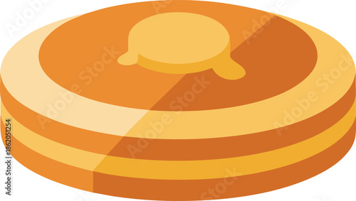 Stacked pancakes with butter topping