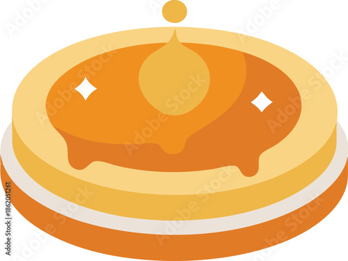 Pancake with syrup flat design
