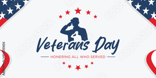 Happy Veterans Day. honor heroes, Holiday concept, November 11. Template for background, banner, card, poster with text inscription.