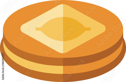 Stacked pancakes flat design