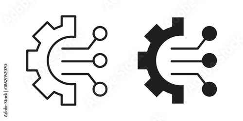Transform icons vector. Line and glyph design with editable stroke