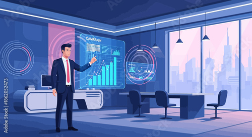 Professional analysis of campaign growth using virtual display technology for business insights