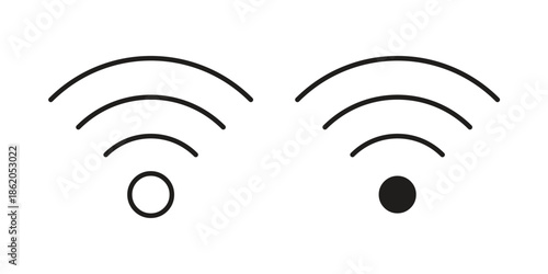 Wifi icons vector. Line and glyph design with editable stroke