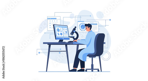 Scientist conducting innovative research in a modern laboratory with advanced technology