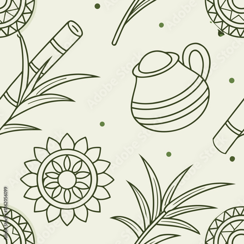 Happy Pongal Festival Greeting Text Vector