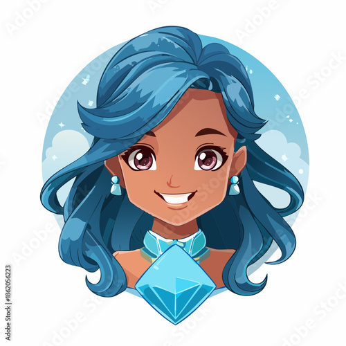 Water elemental 2D vector illustration character