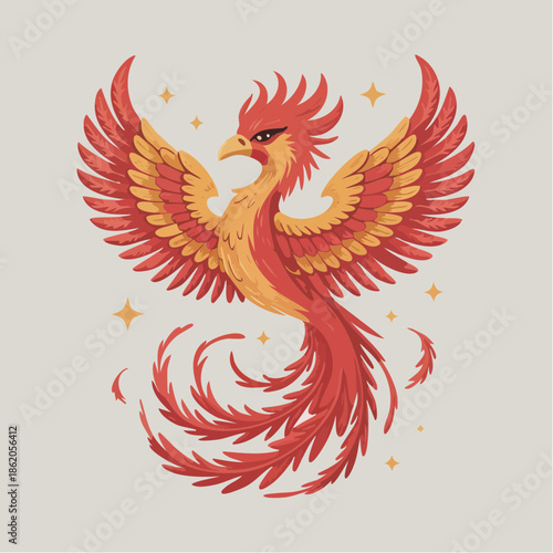 phoenix 2D vector illustration character