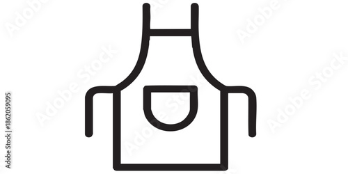 Apron with pocket solid icon, culinary cooking concept. Vector graphics. Kitchen apron cloth sign on white background, glyph style icon for mobile or web design.