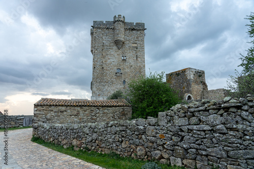 SAN FELICES DE LOS GALLEGOS, SPAIN - MARCH 07, 2021: Medieval castle of San Felices de los Gallegos, Salamanca, Spain.