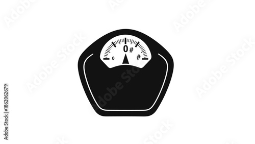 Analog bathroom scale icon for weight measurement.