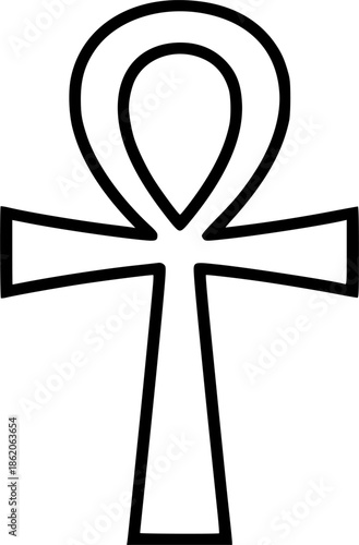 Egyptian Ankh Symbol Clean Modern Flat Vector Icon
