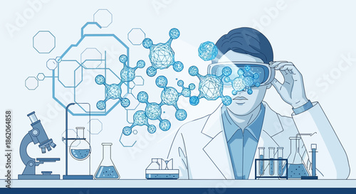 Virtual reality molecular research: A scientist explores scientific simulations in a lab environment