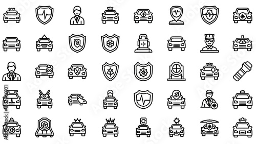 Collection of Simple Medical Icons Symbols.