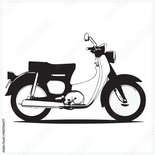 vintage motorcycle isolated on white background