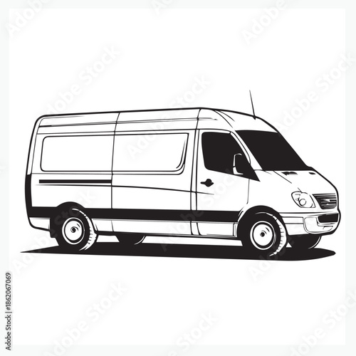 white van isolated on white