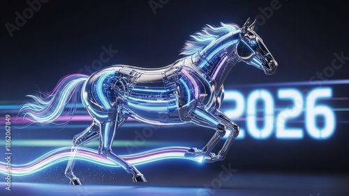 A robotic horse running in 2026