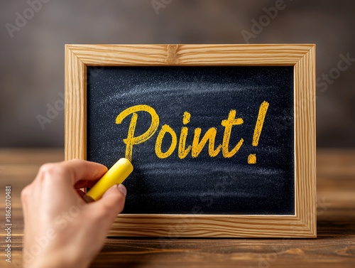 Obraz na płótnie 黒板にチョークでPointと書いて重要な要点や注目ポイントを分かりやすく強調するイメージ