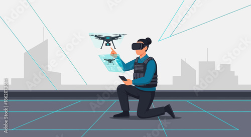 Advanced drone control using virtual reality technology for urban security solutions