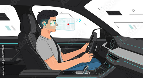 Advanced navigation assistance system for autonomous driving with augmented reality display