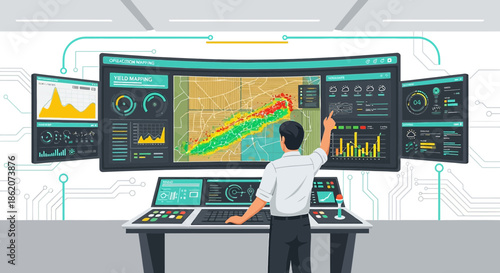 Advanced technological control room for data analysis and strategic decision making processes
