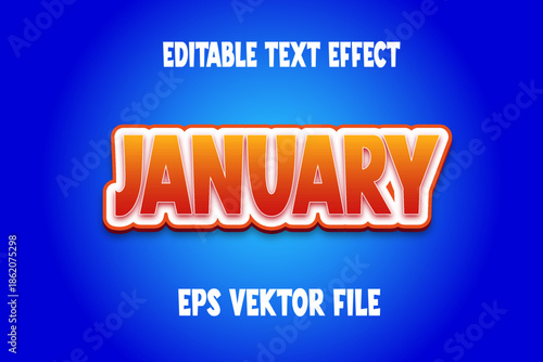 January Text Efffect, Editable Text Style