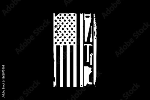 Woodworking carpentry American flag svg Carpenter quotes typography t-shirt design for cricut.