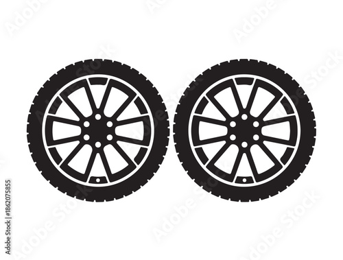 Alloy Rims icon white in silhouette