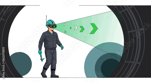 Augmented reality navigation system guidance for underground worker ensuring safety and efficiency