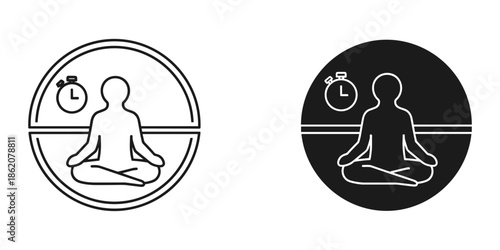 Meditation and Yoga Icons for Wellness and Relaxation