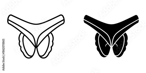 Minimalist Vector Illustration of Butterfly Symbols