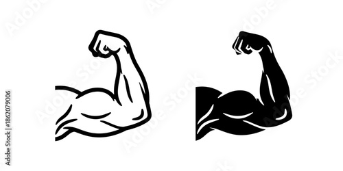Strong Arm Muscle Icon Vector Illustration