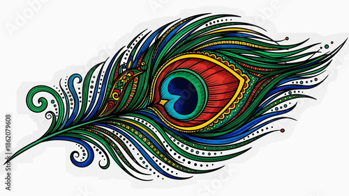 Intricate peacock feather design