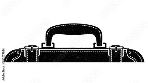 Black briefcase with handle and latches