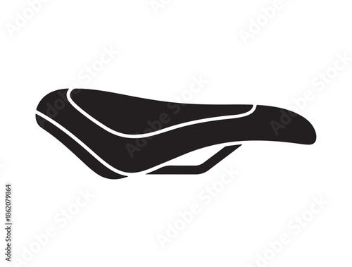 Gel Saddle icon white in silhouette white background.