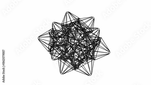 Complex geometric shape with multiple intersecting lines