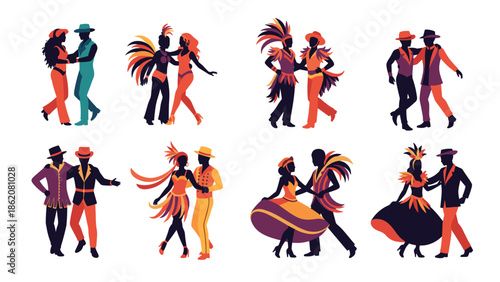 Festive Couples Dancing at Carnival a Joyful Celebration of Culture and Tradition