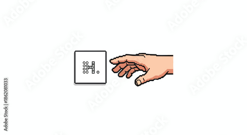 Hand Touching Braille Sign Accessibility Symbol