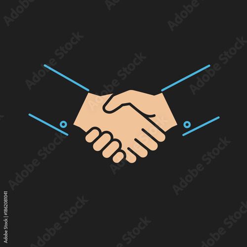 Handshake Illustration Showing Agreement and Partnership.