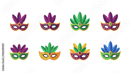 Mardi Gras Masks: Colorful Festive Carnival Face Coverings for Celebration Design