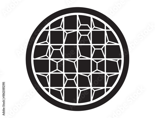 Reflector icon white in silhouette background.