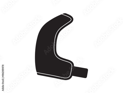 Seat Belt Cover in silhouette white background.