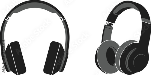Comparison of angular and rounded over-ear headphone designs for audio, product styling, and ergonomic visuals.